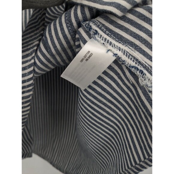 Old Navy Striped Button Up Shirt Women Size L Nautical Coastal Normcore Office - Picture 6 of 8